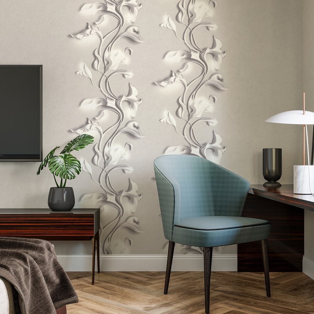 Обои виниловые HC72275-12 PALITRA HOME Barelief, флористика размер 1.06 х 10.05 м