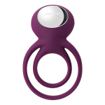 Фиолетовое эрекционное виброкольцо с подхватом мошонки Svakom Tammy Vibrating Double Cock Ring S38