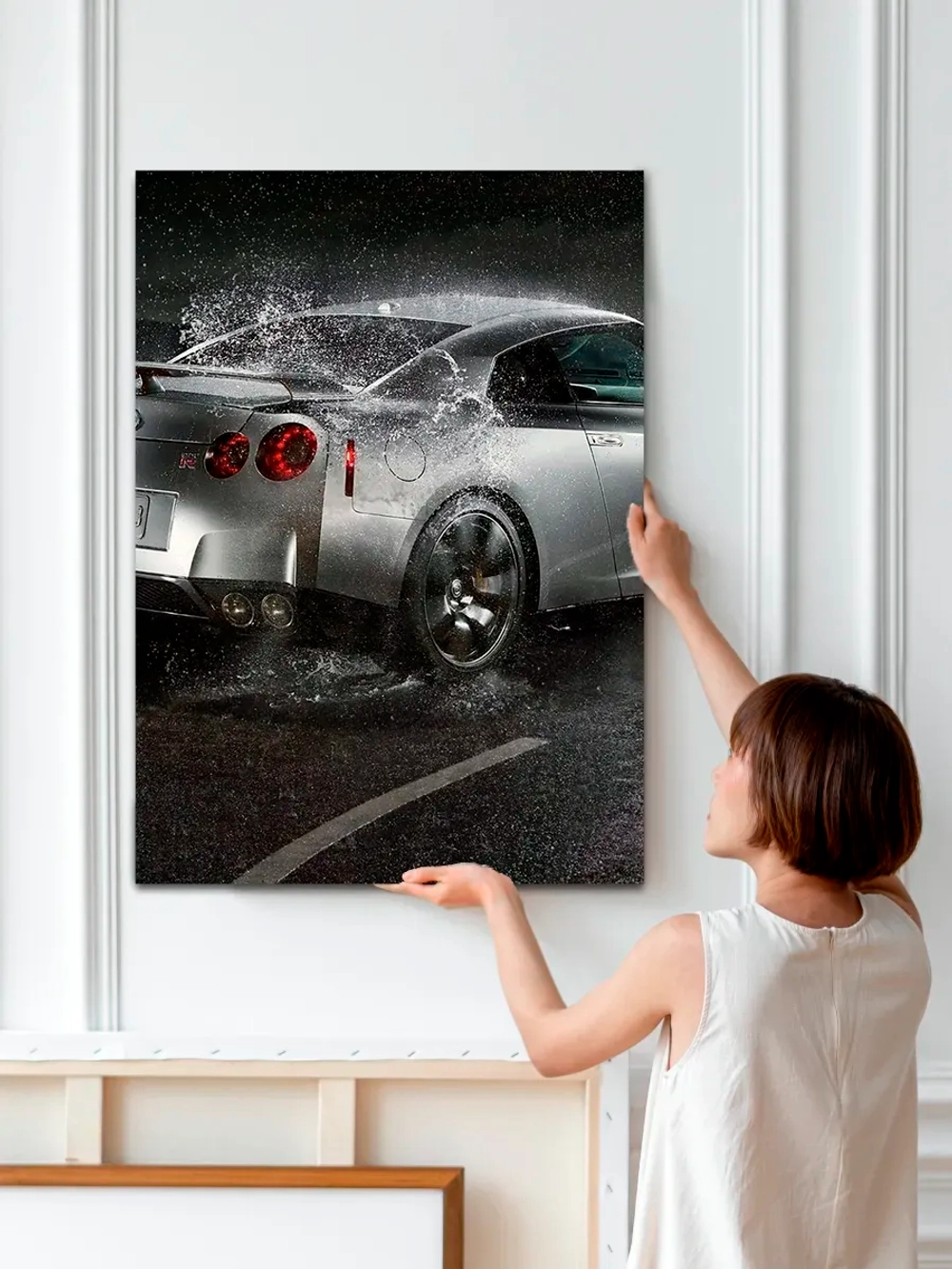 Картина "Nissan GT-R", на стену для интерьера 30х40см 1шт.