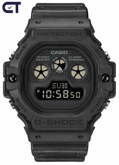 Casio DW-5900UBB-1DR мужские часы — полностью чёрные G-SHOCK с ретродизайном
