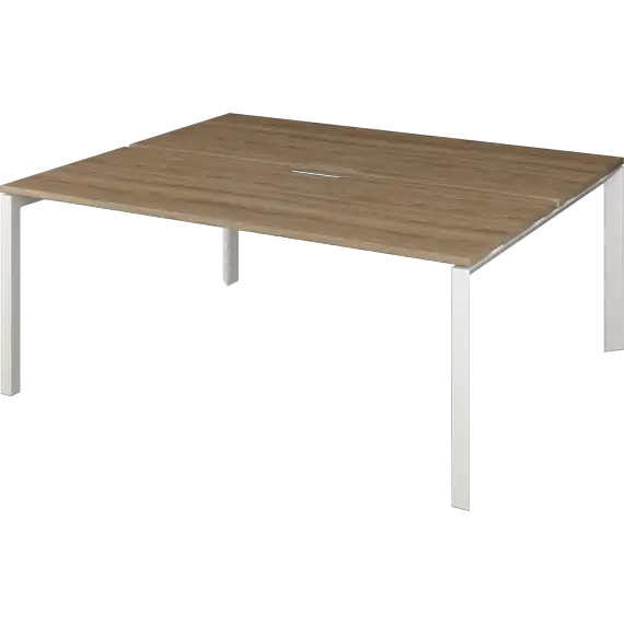 Бенч двойной на 2 рабочих места на металлокаркасе НТМП.П.Б2-180  1800x1496x750 Аргентум-МП