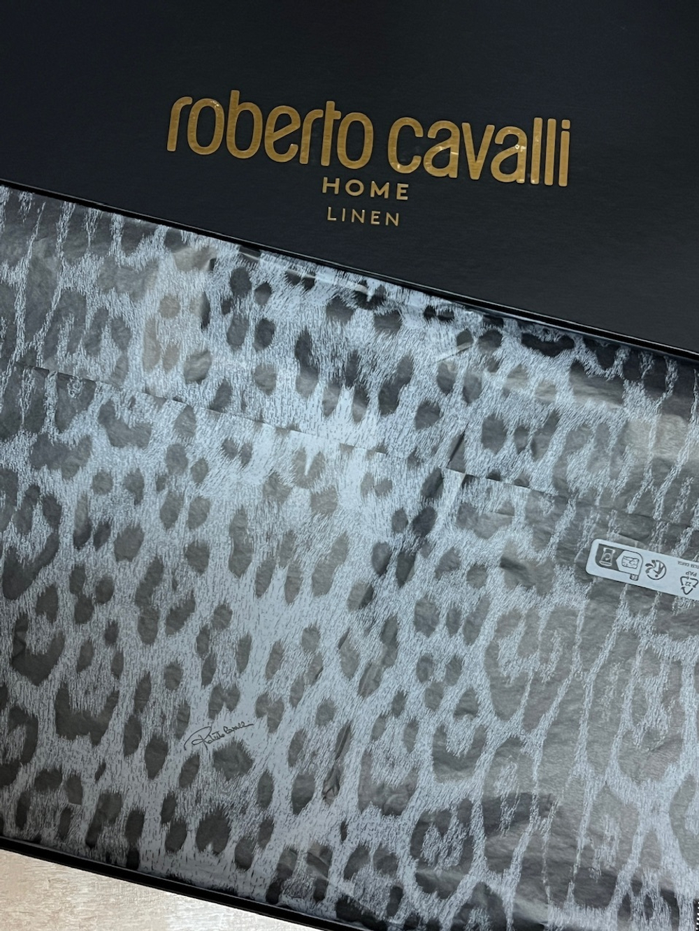 Постельное белье 2 спальное евро макси Roberto Cavalli Plumage Avorio светло-бежевое