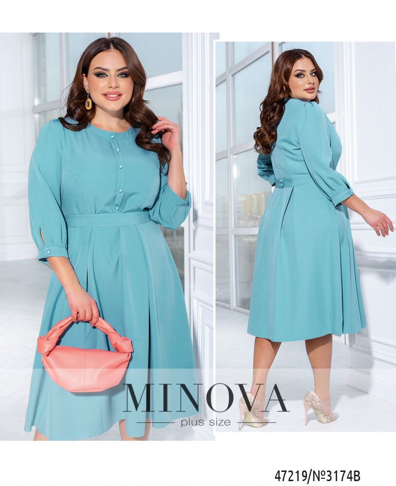 Платье 3174B-голубой Minova Платье 3174B-голубой Minova