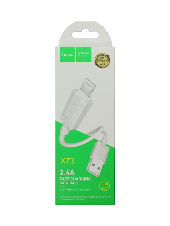 Кабель Hoco X73 USB-A to Lightning  data cable (iPhone) 1m белый