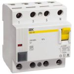 Устройство защитного отключения 4П 25А IEK 30мА ВД1-63 тип АС