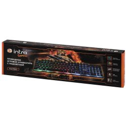 Клавиатура Intro KG380 игровая проводная с подсветкой черная | Клавиатуры