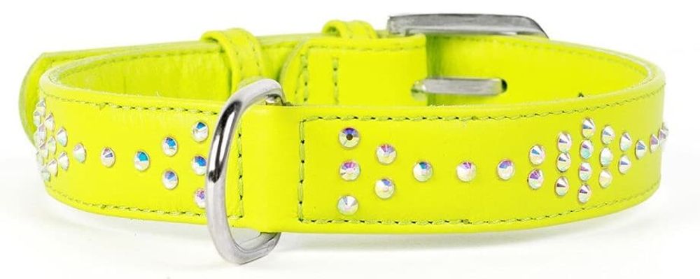 Ошейник "CoLLaR GLAMOUR" с клей.стразами (ширина 25мм, длина 38-49см) салатовый Ошейник "CoLLaR GLAMOUR" с клей.стразами (ширина 25мм, длина 38-49см) салатовый