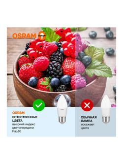 Лампа светодиодная LED Value LVCLB60 7SW/865 7Вт свеча матовая E27 230В 10х1 RU OSRAM 4058075579507