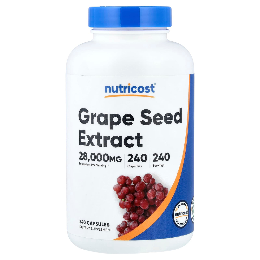 Nutricost, Экстракт виноградных косточек, 28000 мг, 240 капсул