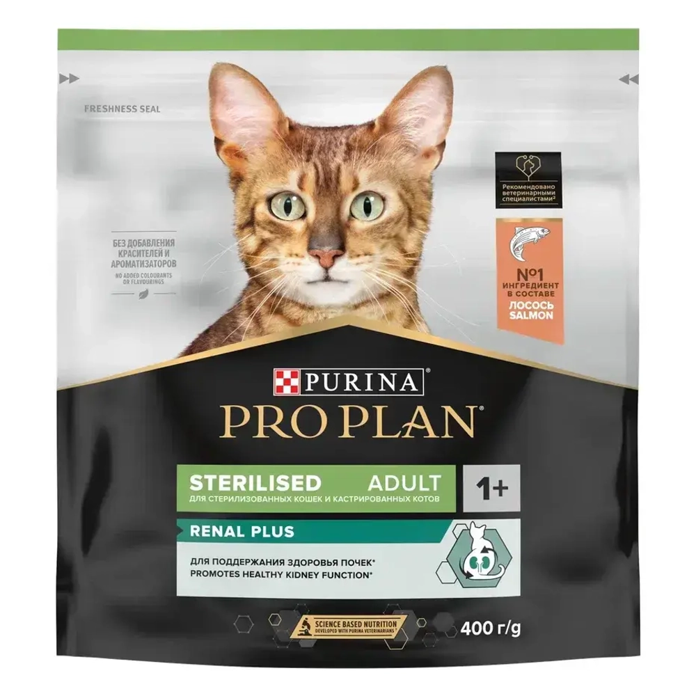 Сухой корм Лосось, 400г для стерилизованных кошек Pro Plan RENAL PLUS