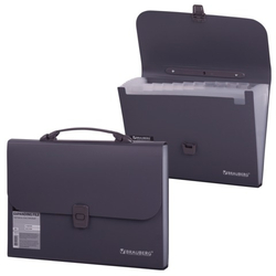 BRAUBERG Папка-портфель пласт. BRAUBERG А4 (327х254х30мм), 13 отделений, серый, 221438