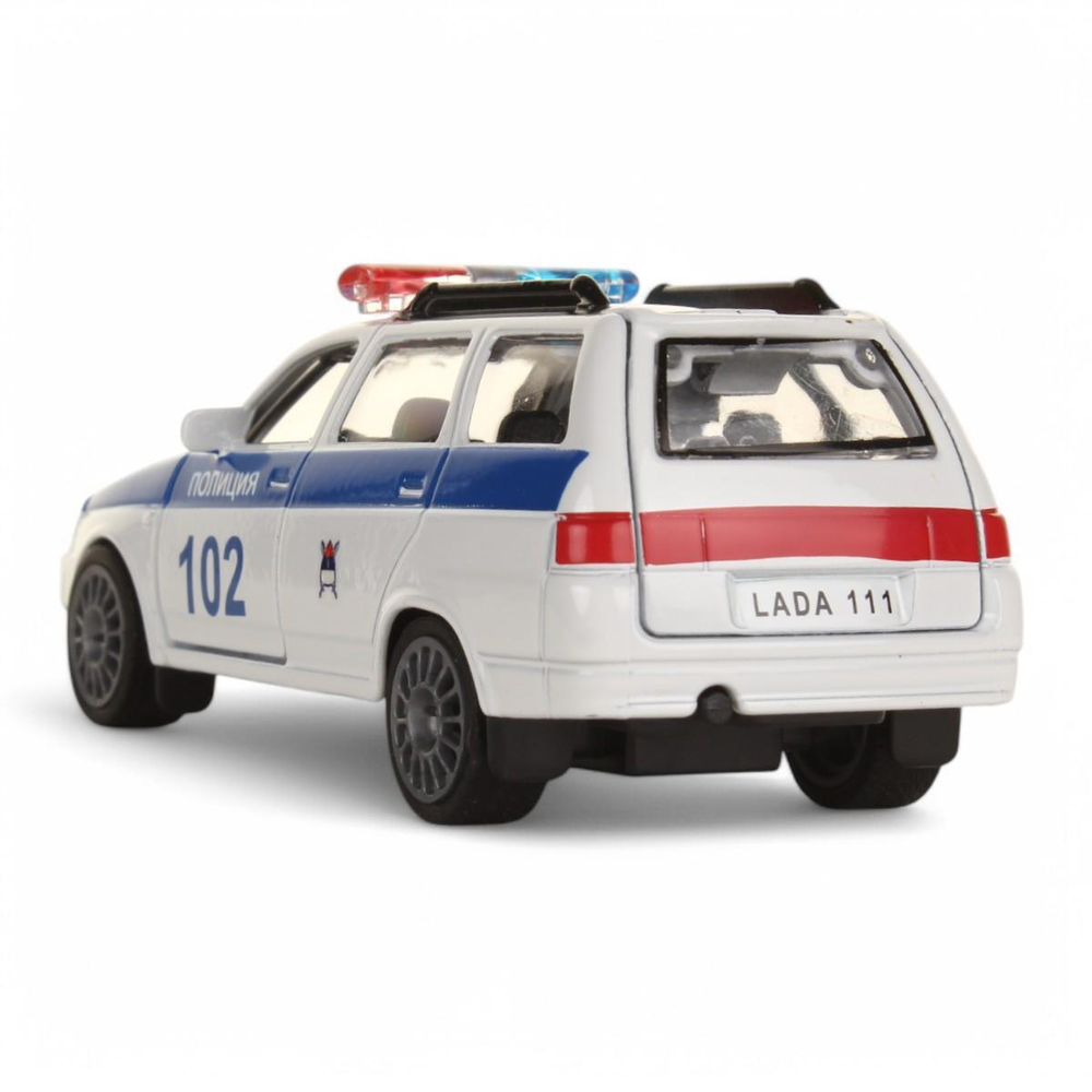 Модель ин. мет. "Lada 111. Полиция" 12см, открыв. дв. и багаж. в коробка SB-16-67-P(W)-WB (Технопарк)