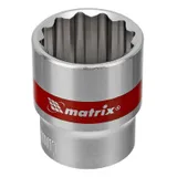 Набор торцевых головок, 3/8", 12 гранные, CrV, 9-19мм, 10 штук Matrix — фото 2