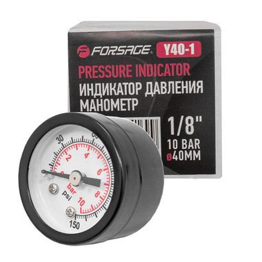 Индикатор давления манометр 1/8''10bar(D-40мм) Forsage F-Y40-1