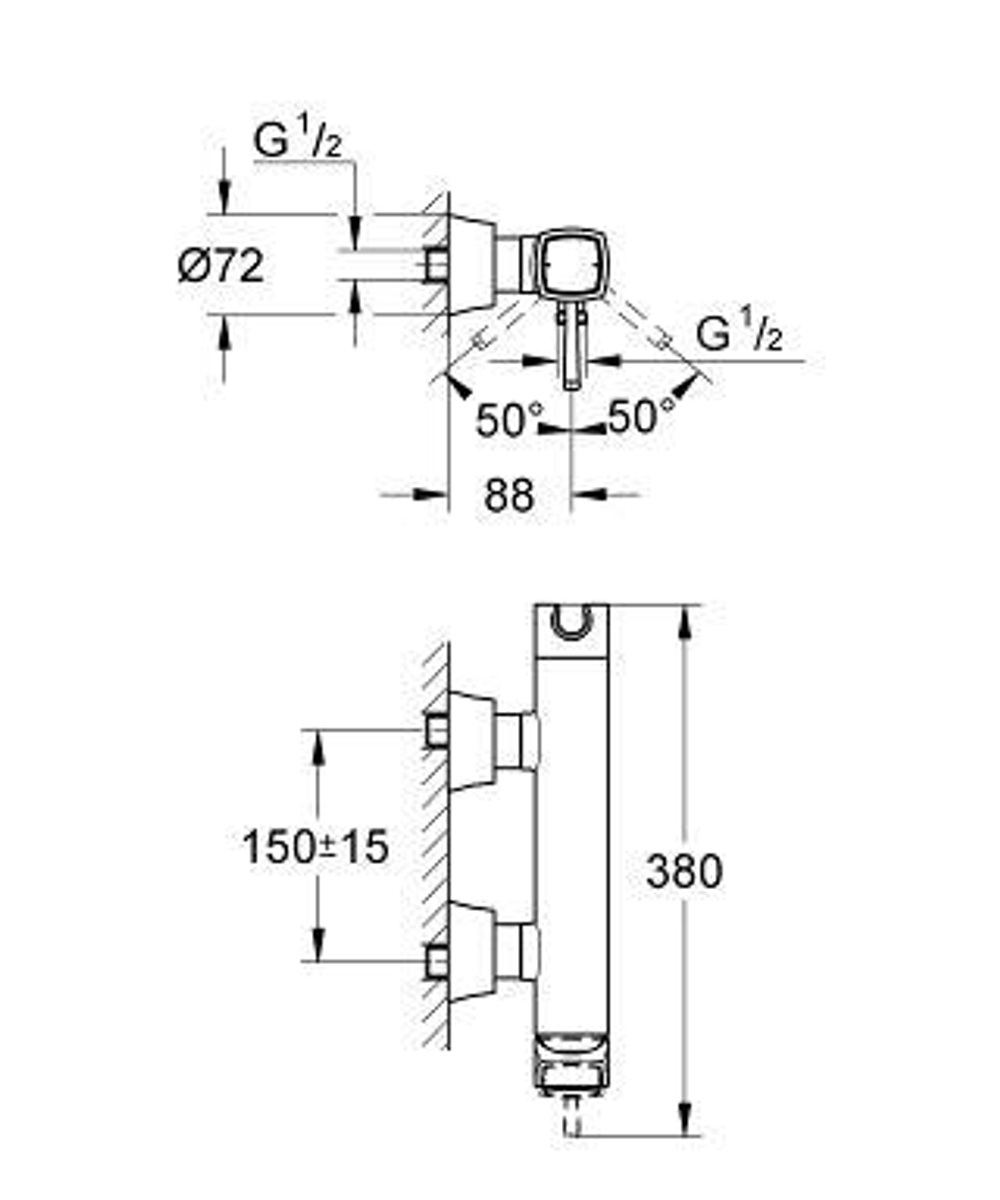 Смеситель для душа  Grohe Grandera 23316000  схема