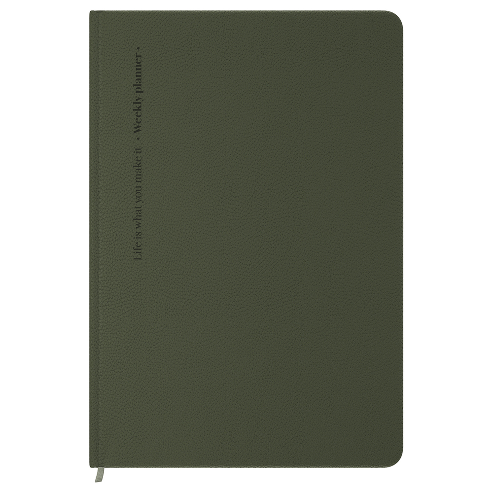 BG Еженедельник недатированный, B5, 64л., твердый переплет, кожзам, BG "Palm. Dark khaki", хаки
