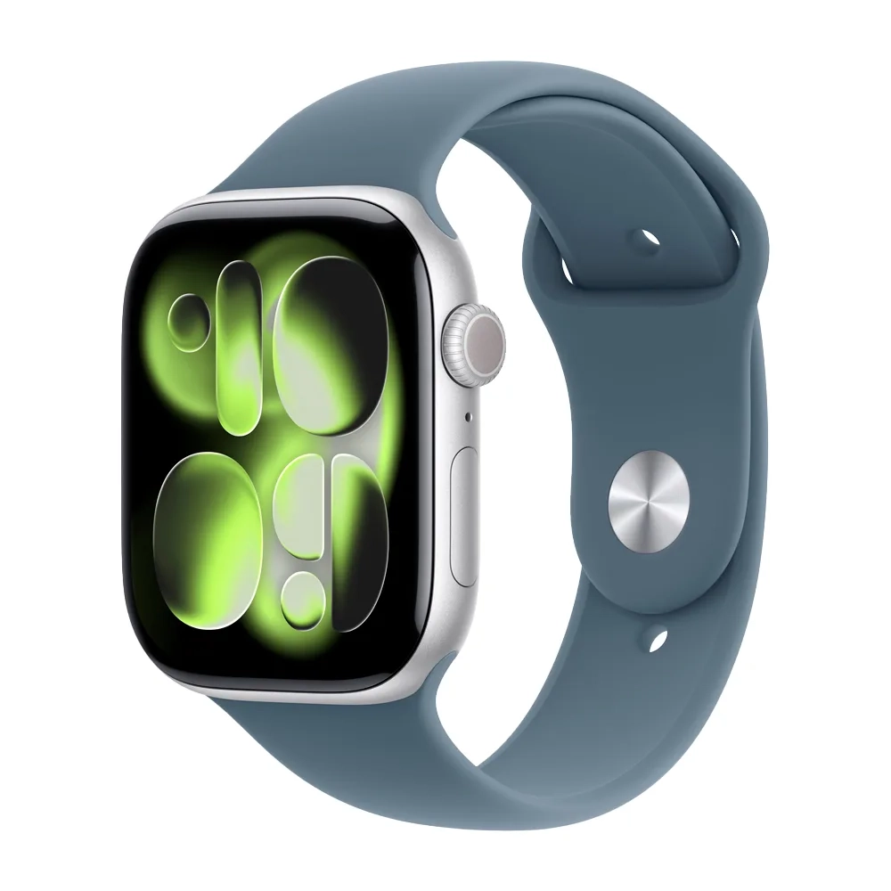 Умные часы Apple Watch Series 11 GPS, 46mm, Silver Aluminium Case with Anchor Blue Sport Band, S/M