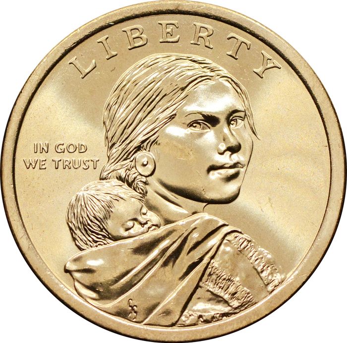 1 доллар (dollar) 2017 D США «Коренные Американцы - Секвойя»