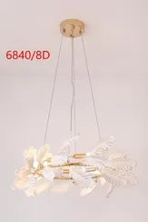 Люстра подвесная NewRgy 6840/8D FG, 8×40 Вт, золотая