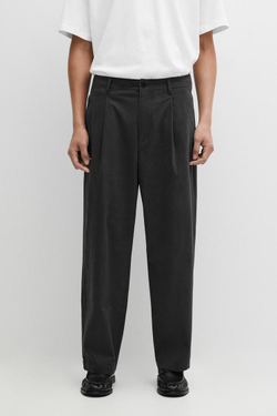 Massimo Dutti Брюки-бананы с защипами, серый