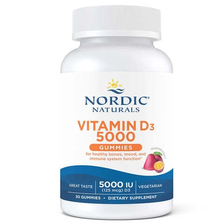 Vitamin D3 5000IU 30 жевательных пастилок Nordic Naturals