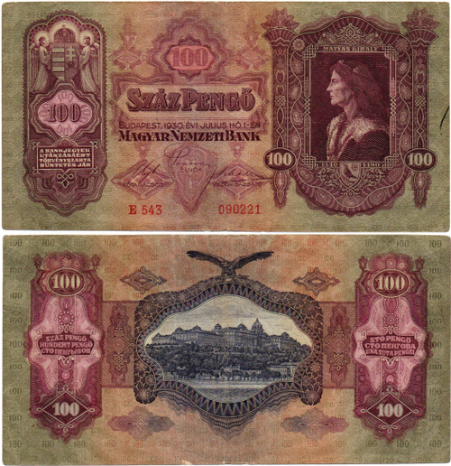 Банкнота Венгрия 100 пенго 1930 год