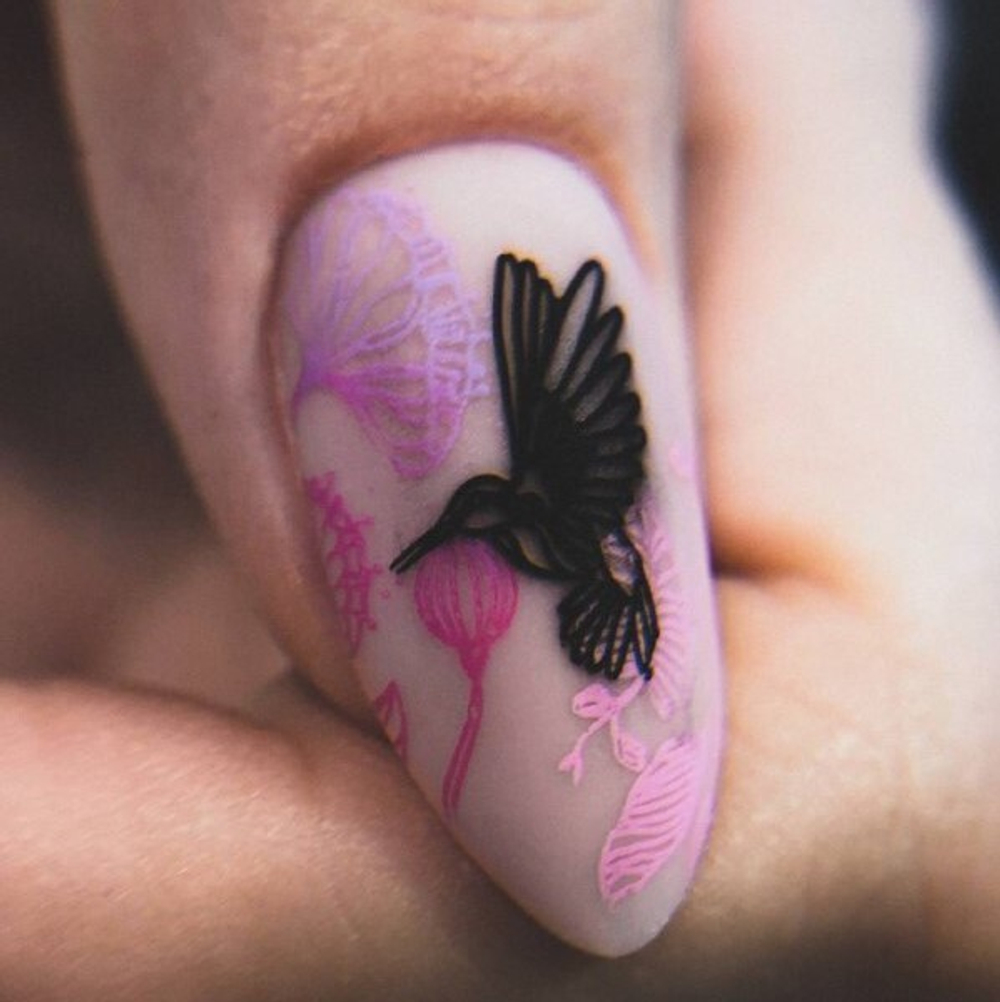Swanky Stamping Пластина для стемпинга 075 колибри