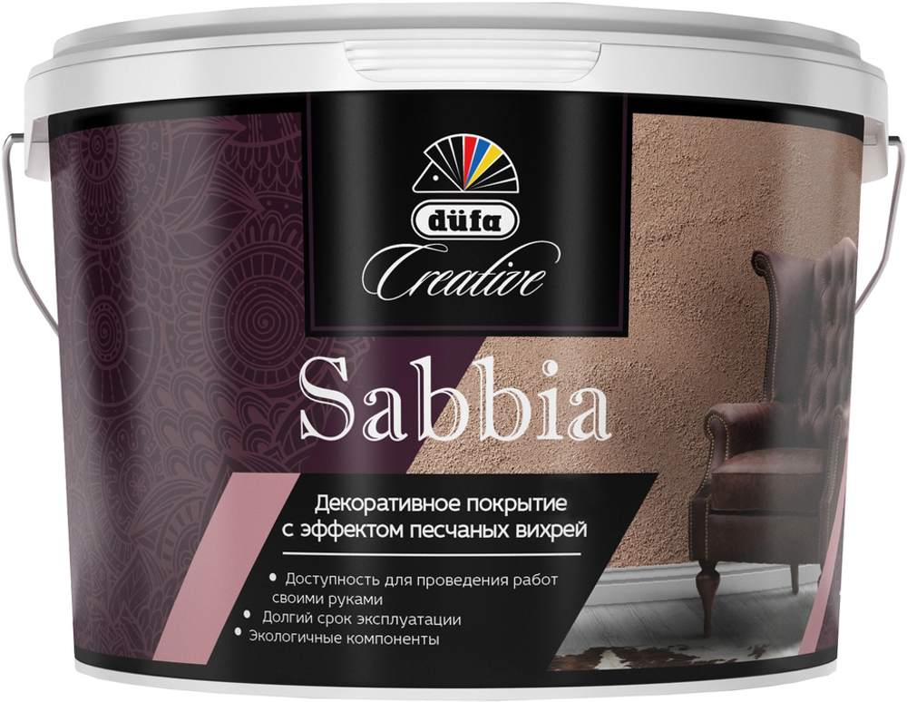 Покрытие декоративное Dufa Creative Sabbia эффект песчаных вихрей матовое