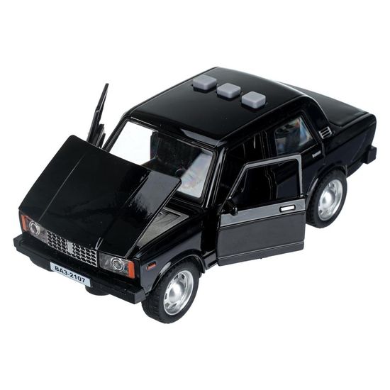 Машина пластик свет-звук LADA 2107 16 см, инерц, черный, кор. Технопарк
