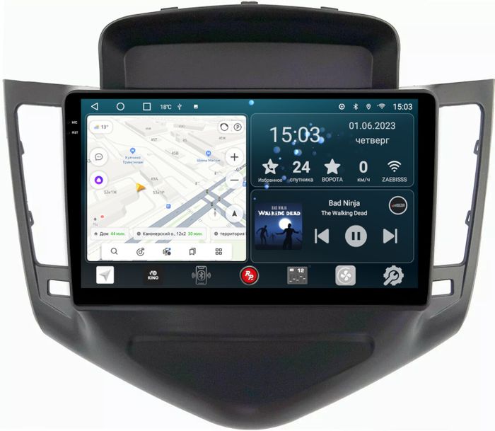 Магнитола для Chevrolet Cruze 2009-2012 (черный/серебро) - RedPower 045 Android 10, Быстрая, QLED+2K, CarPlay, SIM-слот