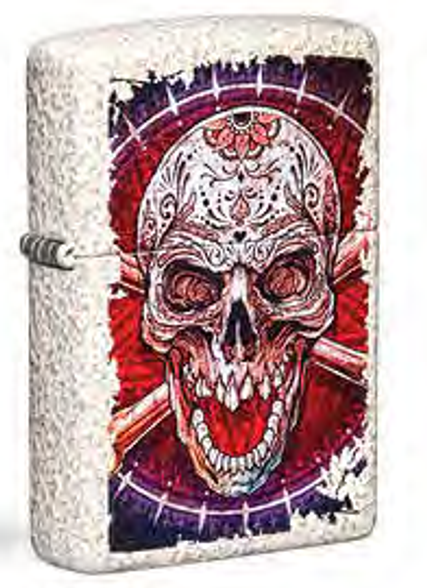 Цена наЗажигалка ZIPPO Skull Design с покрытием Mercury Glass, латунь/сталь