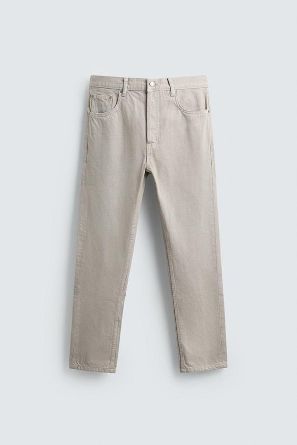 ZARA УКОРОЧЕННЫЕ ДЖИНСЫ SLIM FIT, ЭКРЮ