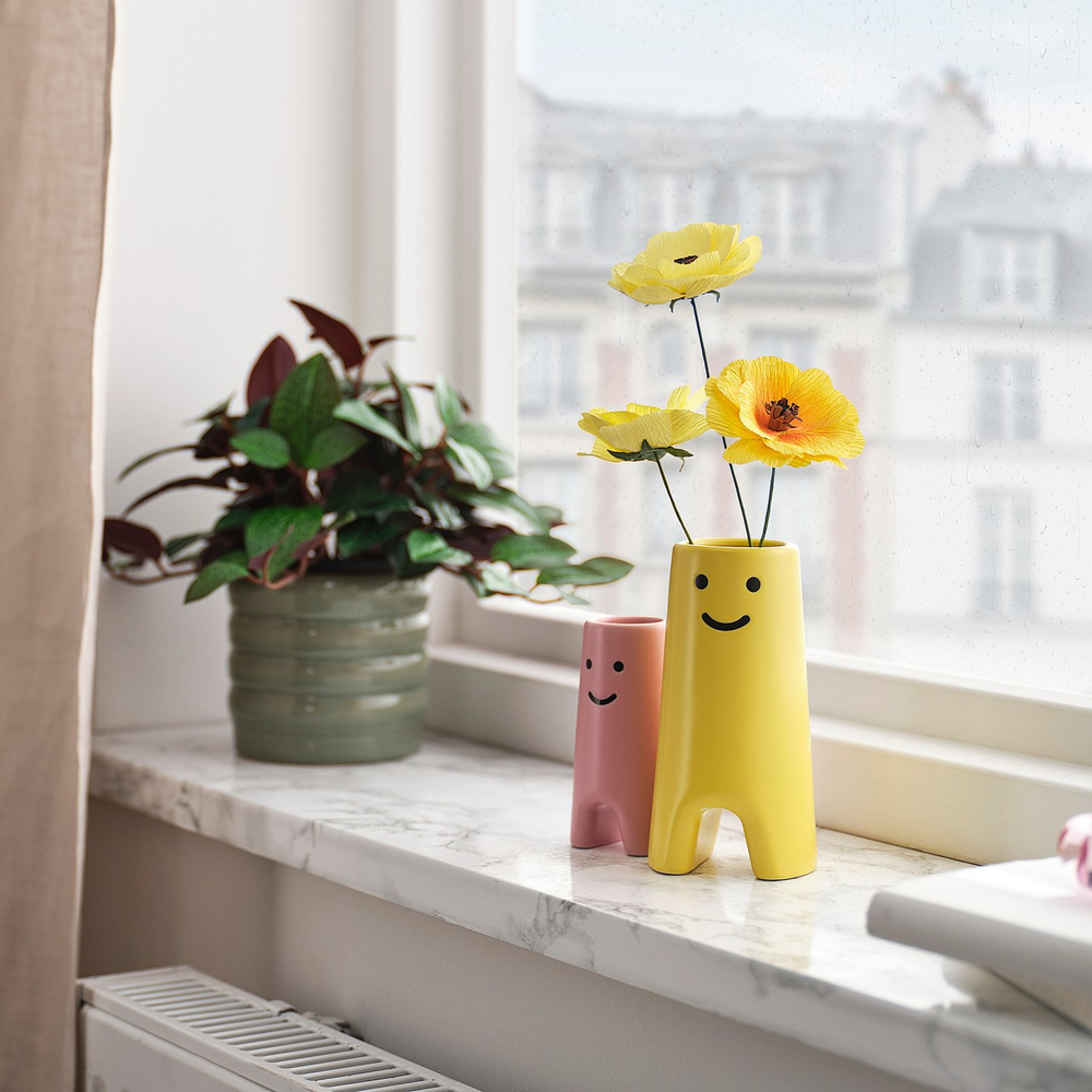 IKEA FRÖVÄXT  (ИКЕА ФРЁВЭКСТ)  -  Ваза - жёлтый 14 см