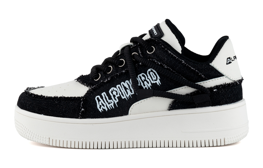 ALPINE PRO Textile, Leather Stylish Skateboarding Shoes Women"s Black White