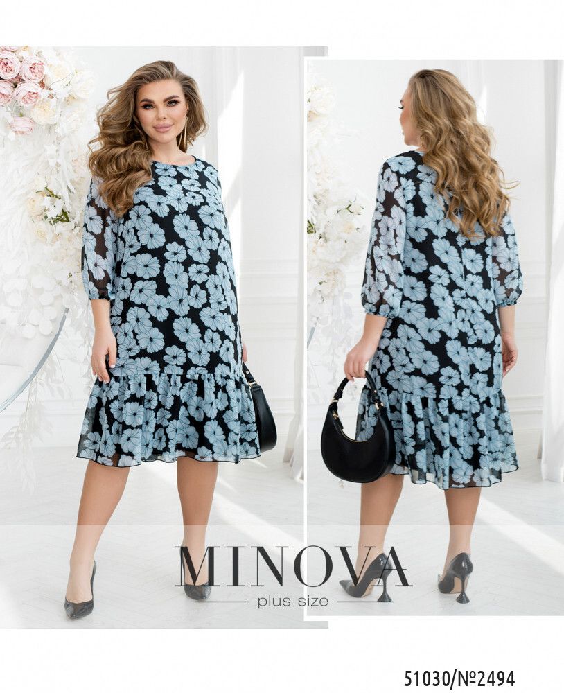 Платье 2494-черный-мята Minova Платье 2494-черный-мята Minova