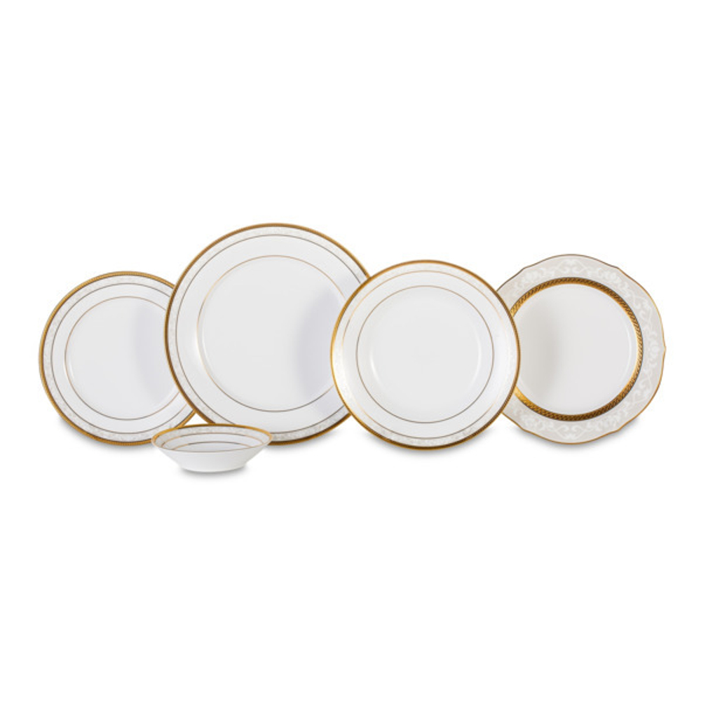 Сервиз столовый 20 предметов на 4 персоны Noritake Хэмпшир с золотым кантом
