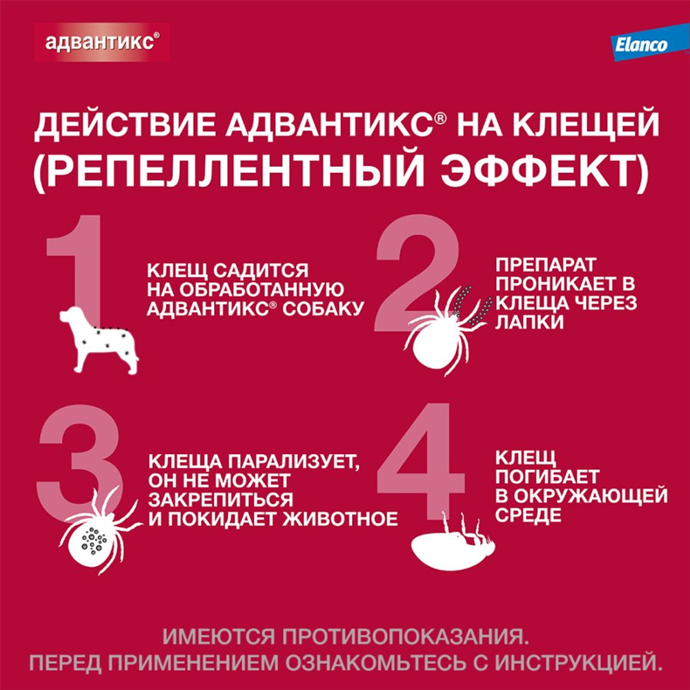 АДВАНТИКС Капли от клещей и блох для собак массой 4-10 кг (1 пипетка)