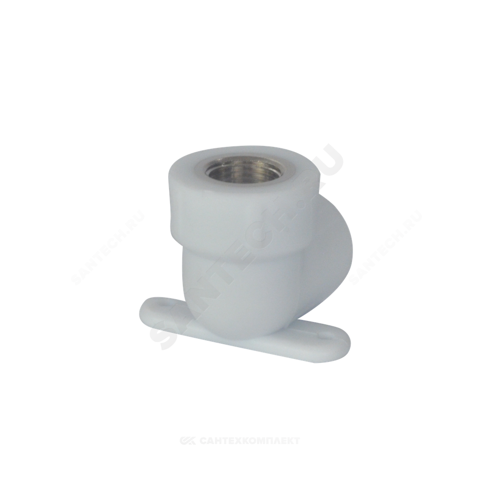 Угольник PP-R комбинированный белый Дн 25х3/4" ВР с креплением PRO VALFEX 10120125-PRO