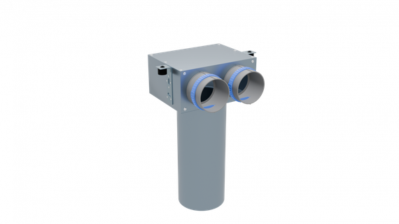 Flexag PCP-125/75x2 пленум вентиляционный потолочный, D125, на 2 выxода, L=300 мм