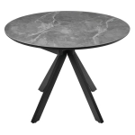 Стол Bradex Home Rudolf круглый раскладной 100-130x100x75см, серый керамогранит, черный
