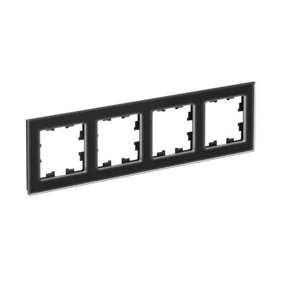 Рамка стеклянная на 4 поста Systeme Electric AtlasDesign Nature Черный матовый ATN331004