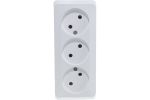 Schneider Electric ЭТЮД Белый Розетка 3-местная открытая установка без заземляющих контактов без шторок 16А, 250B PA16-009B