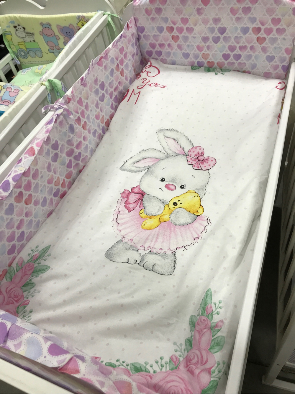 Комплект в кроватку 6-ти предметный "Зайка балерина", поплин