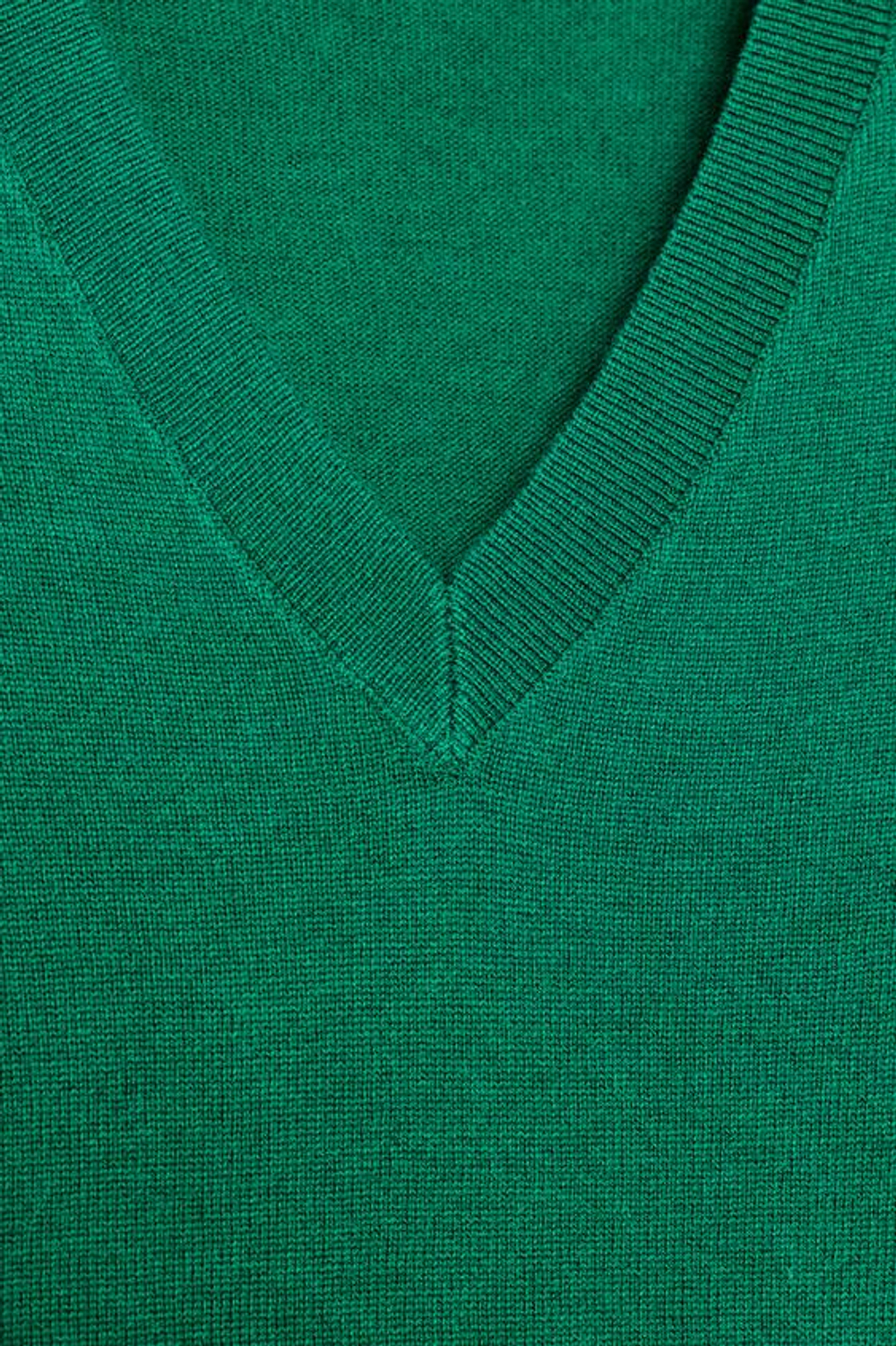 ZARA СВИТЕР ИЗ ШЕРСТИ С V-ОБРАЗНЫМ ВЫРЕЗОМ, ЗЕЛЕНЫЙ