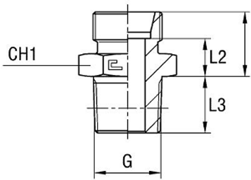 Штуцер FC DS14 BSPT 3/8 (корпус)