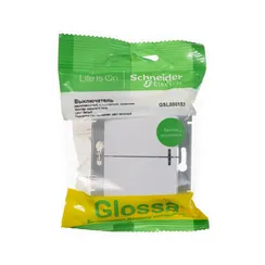Выключатель двухклавишный с подсветкой Systeme Electric Glossa Белый GSL000153