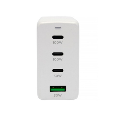 Сетевое зарядное устройство Cablexpert 100Вт GaN, 5A, QC5.0/PD, 3xType-C, 1xUSB, white
