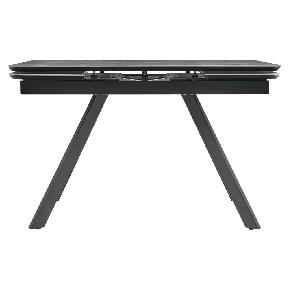 Стол Arthur раскладной 120-184x80x75см, керамогранит серый мрамор Greys Grey, чёрный