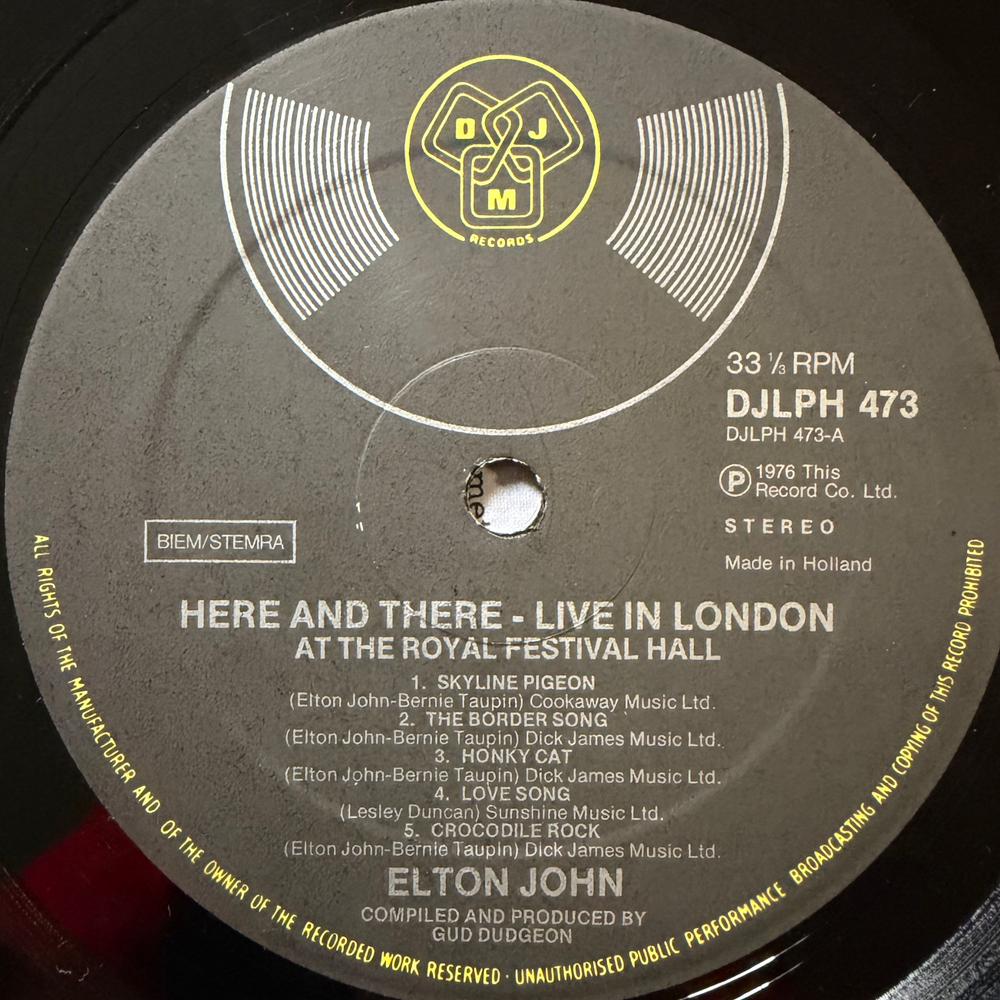 Elton John - Here And There (Голландия 1976г.)