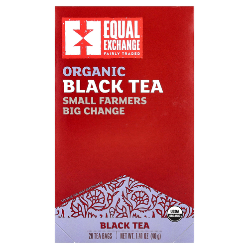 Equal Exchange, Органический черный чай, 20 чайных пакетиков, 40 г (1,41 унции)